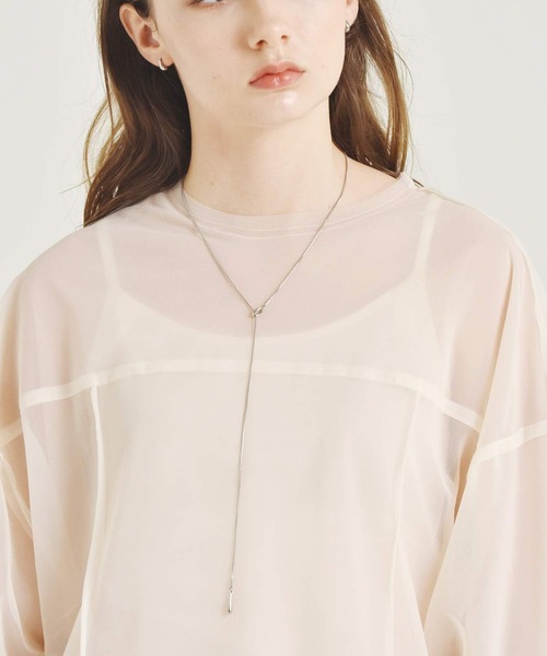 LHME（エルエイチエムイー）の「LHME ドロップY字ロングネックレス/サージカルステンレス316L（金属アレルギー対応）（ネックレス・レディース・ゴールド/シルバー・80ｃｍ）」の20枚目の写真