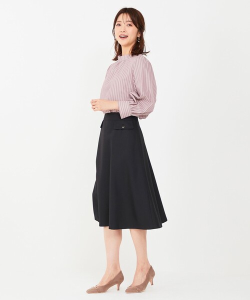 ANY SIS(エニィスィス)の「【洗える】フェイクパールストライプ ブラウス(シャツ/ブラウス・レディース・ベージュ系1/ネイビー系1/ライトグレー系1/ダルブルー系1・4)」の9枚目の写真