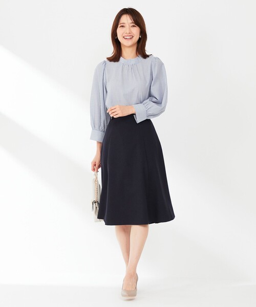 ANY SIS(エニィスィス)の「【洗える】フェイクパールストライプ ブラウス(シャツ/ブラウス・レディース・ベージュ系1/ネイビー系1/ライトグレー系1/ダルブルー系1・4)」の12枚目の写真