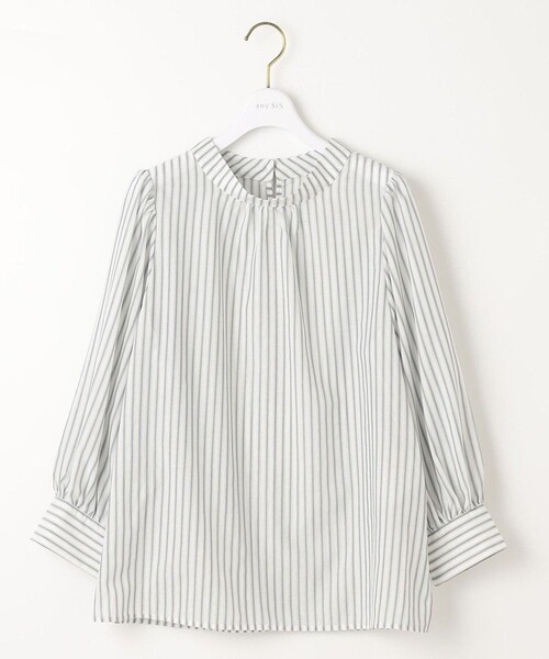 ANY SIS(エニィスィス)の「【洗える】フェイクパールストライプ ブラウス(シャツ/ブラウス・レディース・ベージュ系1/ネイビー系1/ライトグレー系1/ダルブルー系1・4)」の15枚目の写真