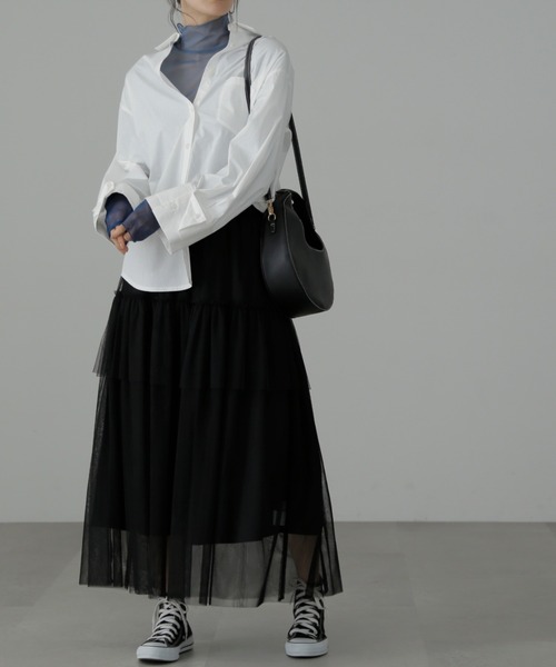 FREE'S MART（フリーズマート）の「◆チュールティアードマキシスカート（スカート・レディース・ホワイト/グリーン/ブラック・SMALL/MEDIUM）」の19枚目の写真