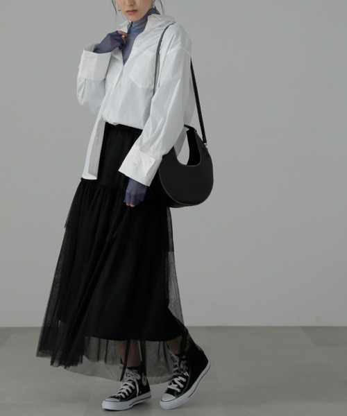 FREE'S MART（フリーズマート）の「◆チュールティアードマキシスカート（スカート・レディース・ホワイト/グリーン/ブラック・SMALL/MEDIUM）」の20枚目の写真