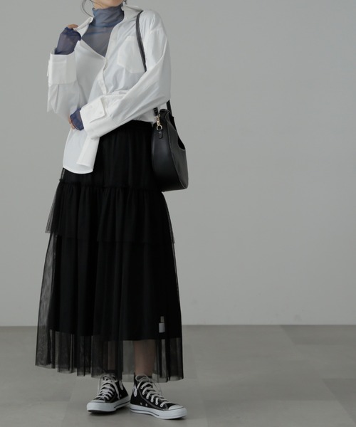 FREE'S MART（フリーズマート）の「◆チュールティアードマキシスカート（スカート・レディース・ホワイト/グリーン/ブラック・SMALL/MEDIUM）」の22枚目の写真