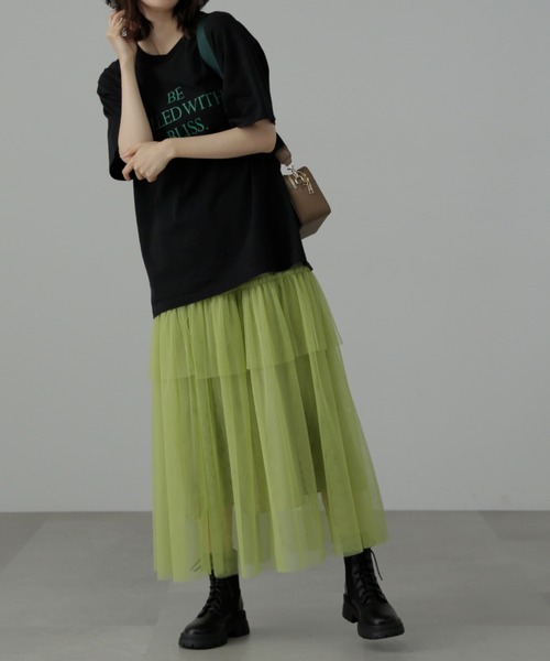 FREE'S MART（フリーズマート）の「◆チュールティアードマキシスカート（スカート・レディース・ホワイト/グリーン/ブラック・SMALL/MEDIUM）」の13枚目の写真