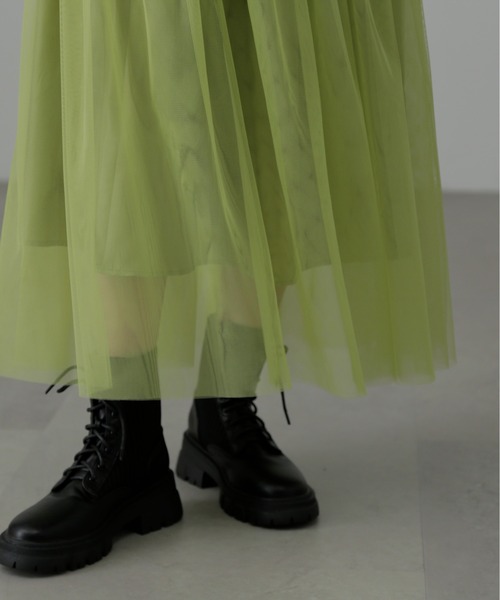 FREE'S MART（フリーズマート）の「◆チュールティアードマキシスカート（スカート・レディース・ホワイト/グリーン/ブラック・SMALL/MEDIUM）」の18枚目の写真
