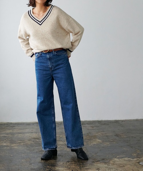 セール】upper hights 【THE NIECE】ワイドストレートパンツ（デニム