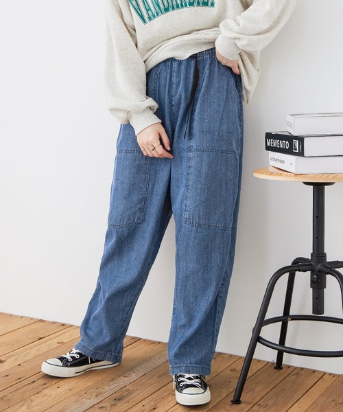 Fashion Letter(ファッションレター)の「【M-4L】ビッグポケット サーカスデニムパンツ(デニムパンツ・レディース・ネイビー/ブルー・LL/M/L/3L/4L)」の9枚目の写真