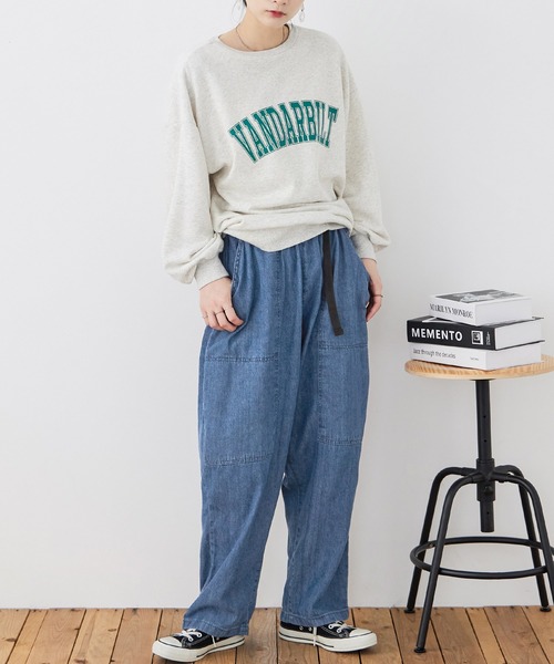 Fashion Letter(ファッションレター)の「【M-4L】ビッグポケット サーカスデニムパンツ(デニムパンツ・レディース・ネイビー/ブルー・LL/M/L/3L/4L)」の16枚目の写真
