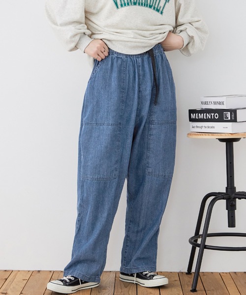 Fashion Letter(ファッションレター)の「【M-4L】ビッグポケット サーカスデニムパンツ(デニムパンツ・レディース・ネイビー/ブルー・LL/M/L/3L/4L)」の20枚目の写真