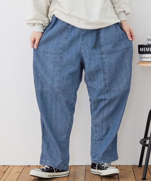 Fashion Letter(ファッションレター)の「【M-4L】ビッグポケット サーカスデニムパンツ(デニムパンツ・レディース・ネイビー/ブルー・LL/M/L/3L/4L)」の3枚目の写真