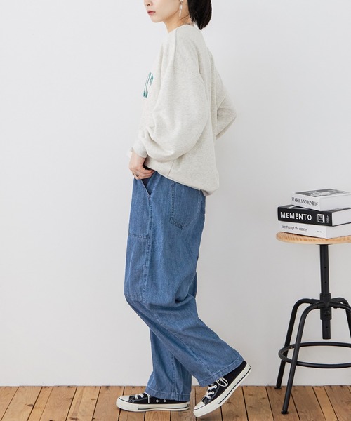 Fashion Letter(ファッションレター)の「【M-4L】ビッグポケット サーカスデニムパンツ(デニムパンツ・レディース・ネイビー/ブルー・LL/M/L/3L/4L)」の6枚目の写真