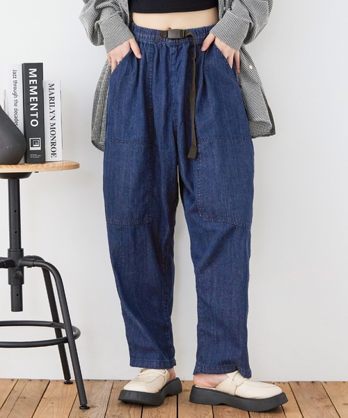 Fashion Letter(ファッションレター)の「【M-4L】ビッグポケット サーカスデニムパンツ(デニムパンツ・レディース・ネイビー/ブルー・LL/M/L/3L/4L)」の17枚目の写真