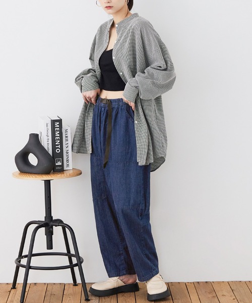 Fashion Letter(ファッションレター)の「【M-4L】ビッグポケット サーカスデニムパンツ(デニムパンツ・レディース・ネイビー/ブルー・LL/M/L/3L/4L)」の21枚目の写真