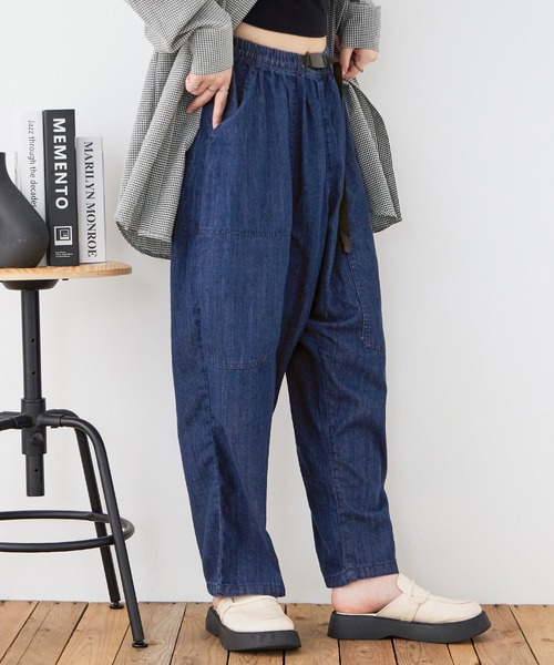 Fashion Letter(ファッションレター)の「【M-4L】ビッグポケット サーカスデニムパンツ(デニムパンツ・レディース・ネイビー/ブルー・LL/M/L/3L/4L)」の4枚目の写真