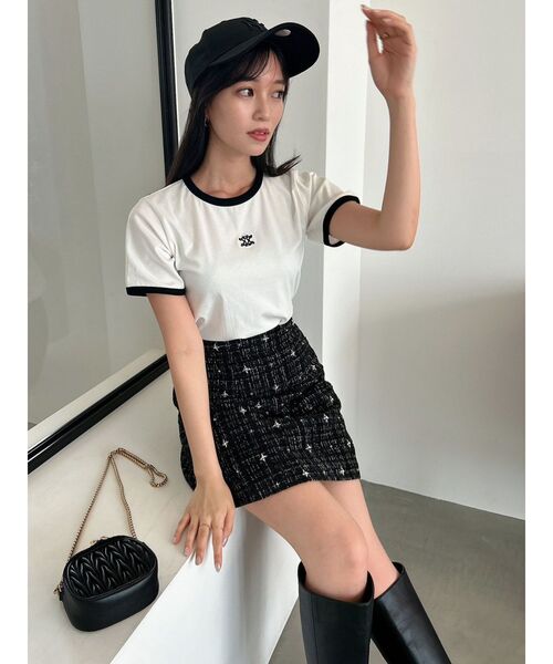 dazzlin（ダズリン）の「スクエアロゴTシャツ（Tシャツ/カットソー・レディース・ピンク/ブラック/オフホワイト・FREE）」の6枚目の写真