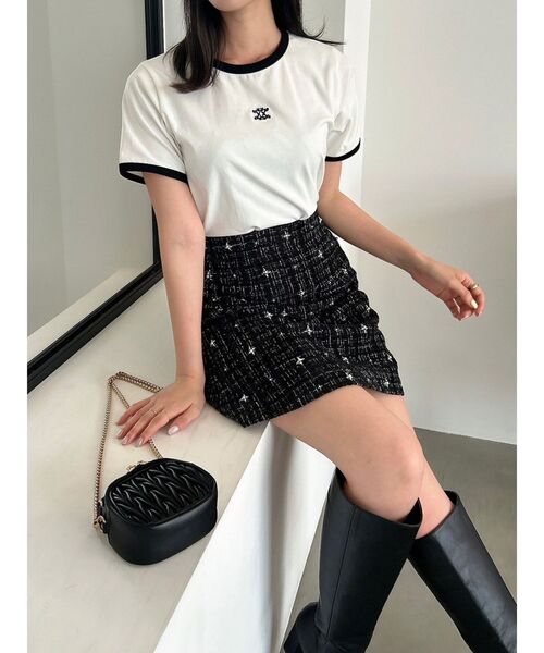 dazzlin（ダズリン）の「スクエアロゴTシャツ（Tシャツ/カットソー・レディース・ピンク/ブラック/オフホワイト・FREE）」の8枚目の写真