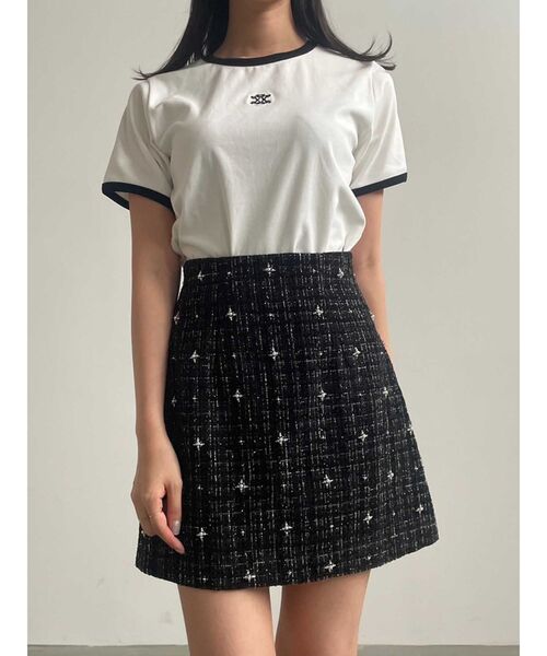 dazzlin（ダズリン）の「スクエアロゴTシャツ（Tシャツ/カットソー・レディース・ピンク/ブラック/オフホワイト・FREE）」の9枚目の写真