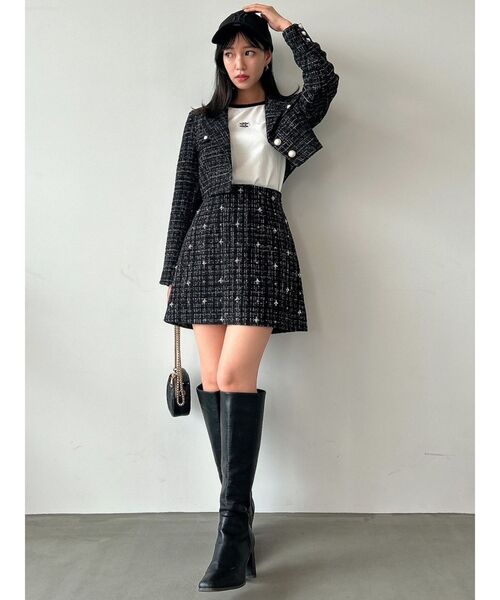 dazzlin（ダズリン）の「スクエアロゴTシャツ（Tシャツ/カットソー・レディース・ピンク/ブラック/オフホワイト・FREE）」の12枚目の写真