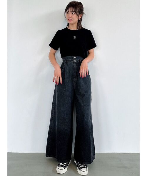 dazzlin（ダズリン）の「スクエアロゴTシャツ（Tシャツ/カットソー・レディース・ピンク/ブラック/オフホワイト・FREE）」の21枚目の写真