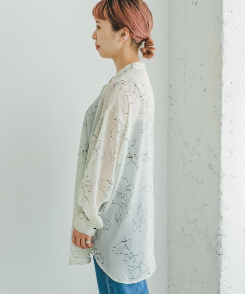 ITEMS URBANRESEARCH（アイテムズ アーバンリサーチ）の「シアーヨウリュウバンドカラーシャツ（シャツ/ブラウス・レディース・ネイビー/ラベンダー/その他1・FREE）」の17枚目の写真