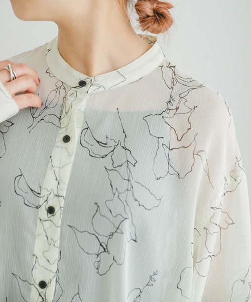 ITEMS URBANRESEARCH（アイテムズ アーバンリサーチ）の「シアーヨウリュウバンドカラーシャツ（シャツ/ブラウス・レディース・ネイビー/ラベンダー/その他1・FREE）」の19枚目の写真