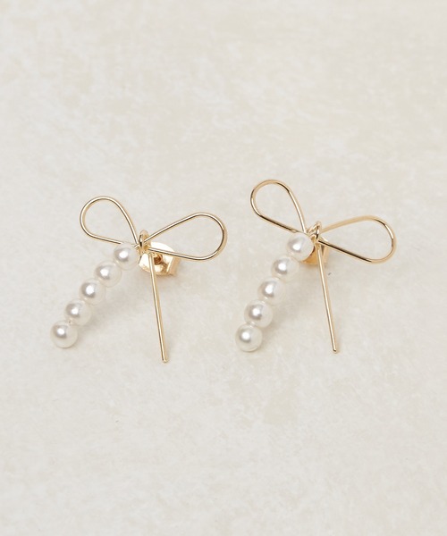 Chico(チコ)の「リボンパールピアス(ピアス(両耳用)・レディース・シルバー/ゴールド・FREE)」の5枚目の写真