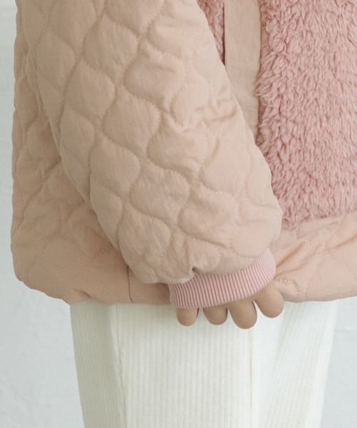 pairmanon（ペアマノン）の「ボアフリース フード キルティング ファスナー ジャケット（その他アウター・キッズ・ピンク/ブラウン/ブラック・130/120/100/110/90/150/140）」の8枚目の写真