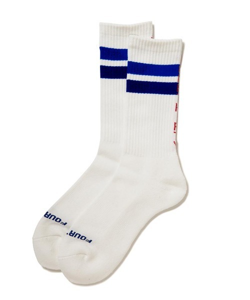 430(フォーサーティ)の「mko11416- CM VERT EMB LONG SOX ロングソックス(ソックス/靴下・メンズ・ホワイト/ベージュ/グリーン・FREE)」の2枚目の写真