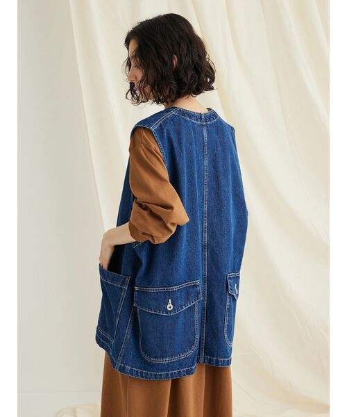 CRAFT STANDARD BOUTIQUE(クラフトスタンダードブティック)の「デニムワークベスト(ベスト・レディース・ダークインディゴブルー/インディゴブルー・M/L)」の17枚目の写真