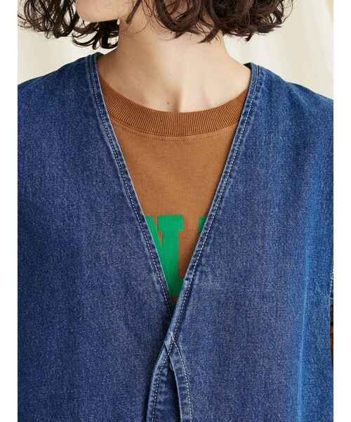 CRAFT STANDARD BOUTIQUE(クラフトスタンダードブティック)の「デニムワークベスト(ベスト・レディース・ダークインディゴブルー/インディゴブルー・M/L)」の19枚目の写真