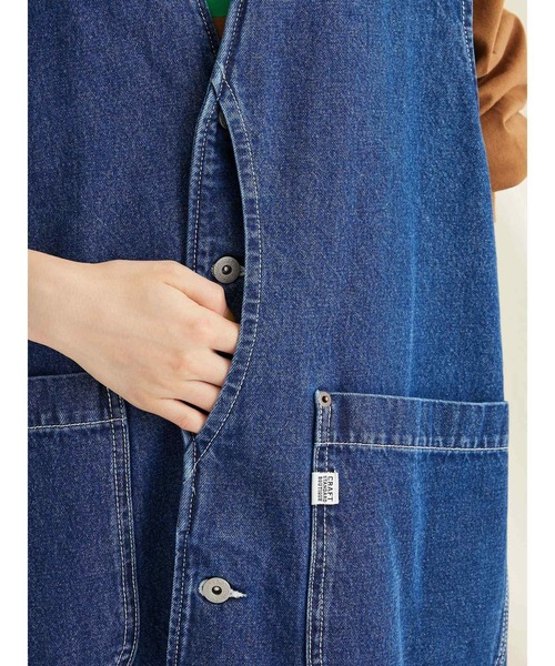 CRAFT STANDARD BOUTIQUE(クラフトスタンダードブティック)の「デニムワークベスト(ベスト・レディース・ダークインディゴブルー/インディゴブルー・M/L)」の20枚目の写真
