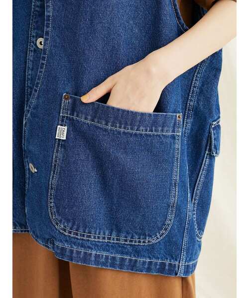 CRAFT STANDARD BOUTIQUE(クラフトスタンダードブティック)の「デニムワークベスト(ベスト・レディース・ダークインディゴブルー/インディゴブルー・M/L)」の21枚目の写真