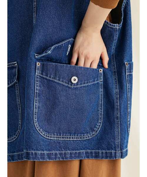 CRAFT STANDARD BOUTIQUE(クラフトスタンダードブティック)の「デニムワークベスト(ベスト・レディース・ダークインディゴブルー/インディゴブルー・M/L)」の22枚目の写真