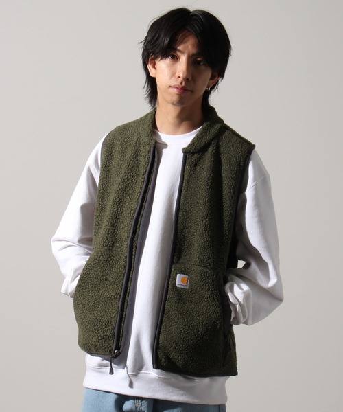 Carhartt(カーハート)の「【Carhartt/カーハート】RELAXED FIT FLEECE FULL ZIP VEST/リラックスフィット フルジップベスト(ベスト・メンズ・カーキ/ブラック・S)」の9枚目の写真
