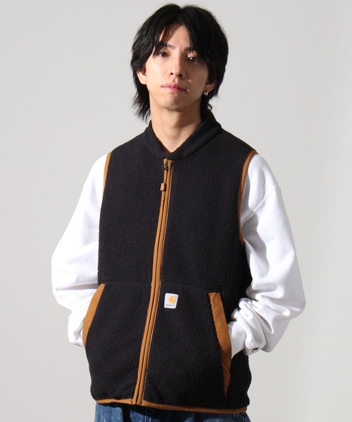 Carhartt(カーハート)の「【Carhartt/カーハート】RELAXED FIT FLEECE FULL ZIP VEST/リラックスフィット フルジップベスト(ベスト・メンズ・カーキ/ブラック・S)」の5枚目の写真