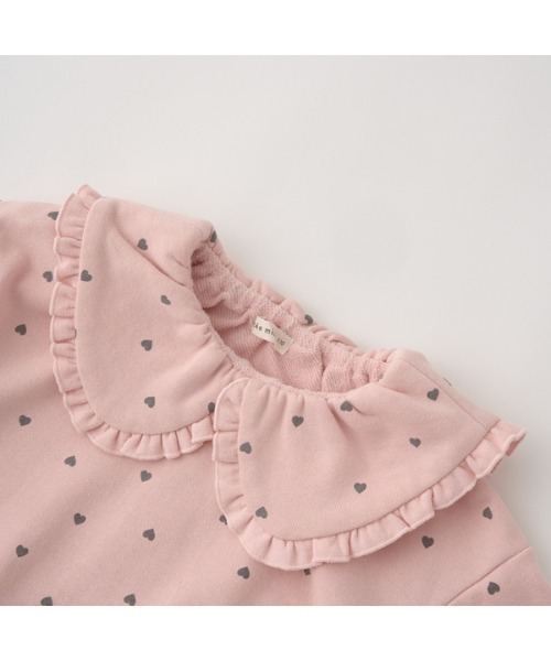 Lycee mine（リセマイン）の「【表コットン毛玉バイバイ】フリル衿付き総柄スウェット（スウェット・キッズ・オートミール/ネイビー/ピンク・120cm/140cm/110cm/150cm/100cm/130cm）」の14枚目の写真