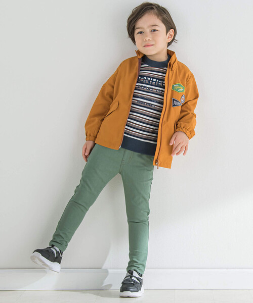 BeBe（ベベ）の「【お揃い】リブマルチボーダーTシャツ(90~150cm)（Tシャツ/カットソー・キッズ・ネイビー・140cm/150cm/130cm/110cm/90cm/100cm/120cm）」の7枚目の写真