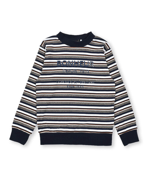 BeBe（ベベ）の「【お揃い】リブマルチボーダーTシャツ(90~150cm)（Tシャツ/カットソー・キッズ・ネイビー・140cm/150cm/130cm/110cm/90cm/100cm/120cm）」の8枚目の写真