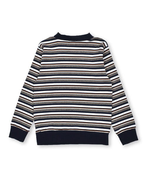 BeBe（ベベ）の「【お揃い】リブマルチボーダーTシャツ(90~150cm)（Tシャツ/カットソー・キッズ・ネイビー・140cm/150cm/130cm/110cm/90cm/100cm/120cm）」の9枚目の写真