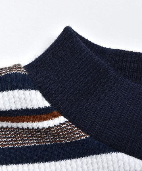 BeBe（ベベ）の「【お揃い】リブマルチボーダーTシャツ(90~150cm)（Tシャツ/カットソー・キッズ・ネイビー・140cm/150cm/130cm/110cm/90cm/100cm/120cm）」の10枚目の写真