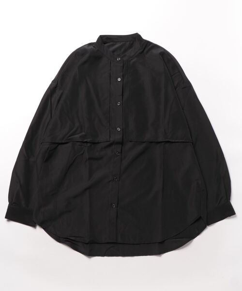fort point(フォーポイント)の「【FORT POINT/フォートポイント】フラシヨークオーバーシャツ ビッグシルエット(シャツ/ブラウス・レディース・オフホワイト/ブラック/チャコールグレー・MEDIUM)」の2枚目の写真