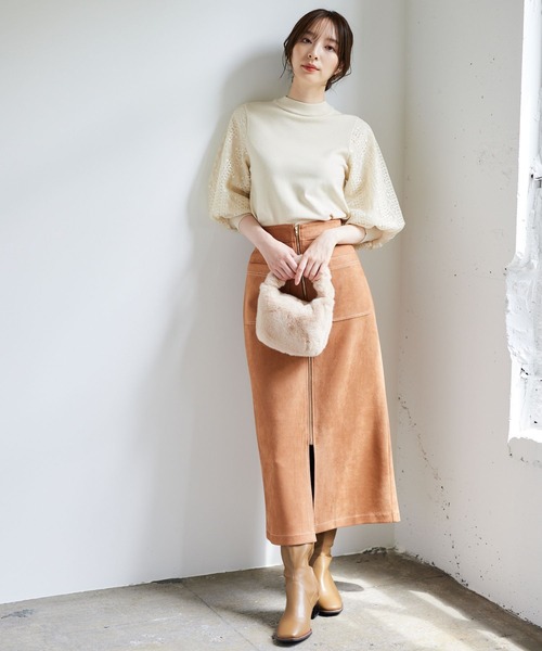 Andemiu（アンデミュウ）の「フェイクファーミニバッグ980205（トートバッグ・レディース・ベージュ/カーキ/ブラック・FREE）」の10枚目の写真