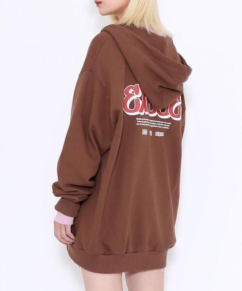 EXIEEE（イグジー）の「EXIEEE/ロゴZIPパーカー（パーカー・レディース・杢グレー/ブラウン/ブラック・SMALL/MEDIUM/LARGE）」の12枚目の写真