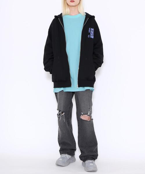 EXIEEE（イグジー）の「EXIEEE/ロゴZIPパーカー（パーカー・レディース・杢グレー/ブラウン/ブラック・SMALL/MEDIUM/LARGE）」の19枚目の写真