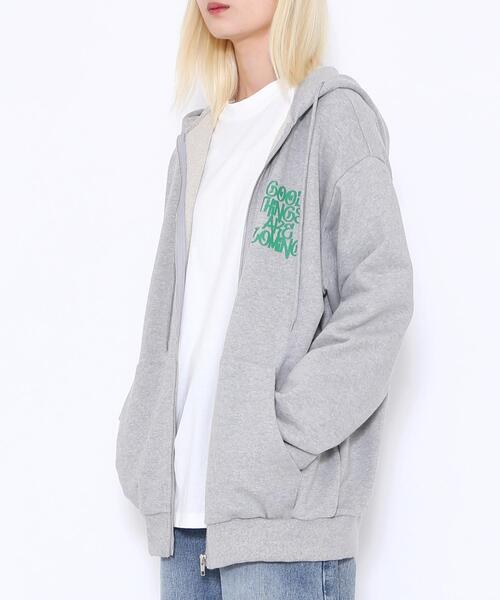 EXIEEE（イグジー）の「EXIEEE/ロゴZIPパーカー（パーカー・レディース・杢グレー/ブラウン/ブラック・SMALL/MEDIUM/LARGE）」の15枚目の写真