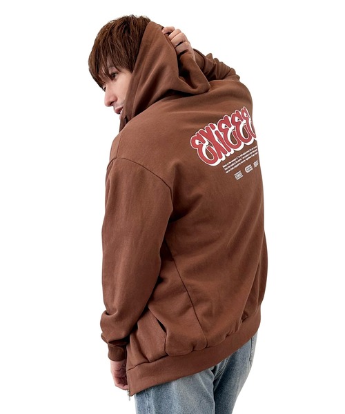 EXIEEE（イグジー）の「EXIEEE/ロゴZIPパーカー（パーカー・レディース・杢グレー/ブラウン/ブラック・SMALL/MEDIUM/LARGE）」の5枚目の写真