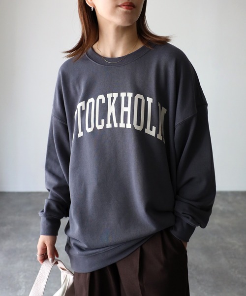 Riberry(リベリー)の「STOCKHOLM ロゴスウェット(スウェット・レディース・チャコールグレー/グリーン/ネイビー/オートミール/アイボリー/ブラック・FREE)」の4枚目の写真