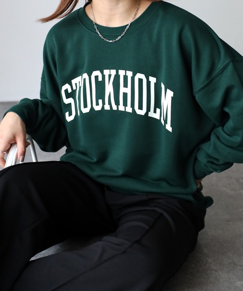 Riberry(リベリー)の「STOCKHOLM ロゴスウェット(スウェット・レディース・チャコールグレー/グリーン/ネイビー/オートミール/アイボリー/ブラック・FREE)」の1枚目の写真