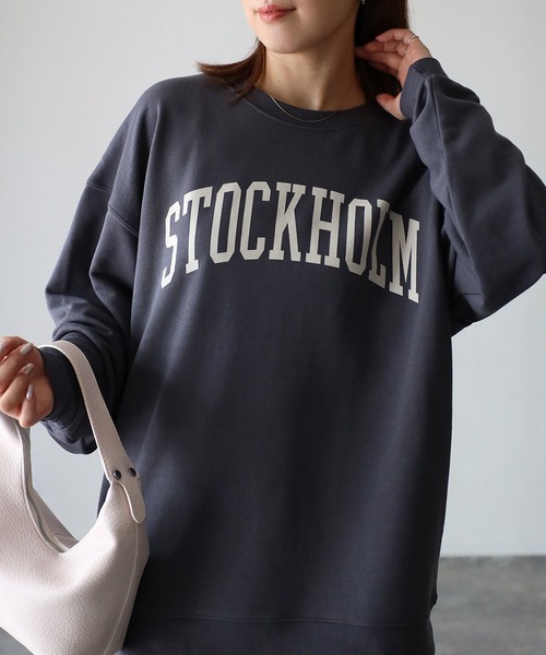 Riberry(リベリー)の「STOCKHOLM ロゴスウェット(スウェット・レディース・チャコールグレー/グリーン/ネイビー/オートミール/アイボリー/ブラック・FREE)」の8枚目の写真