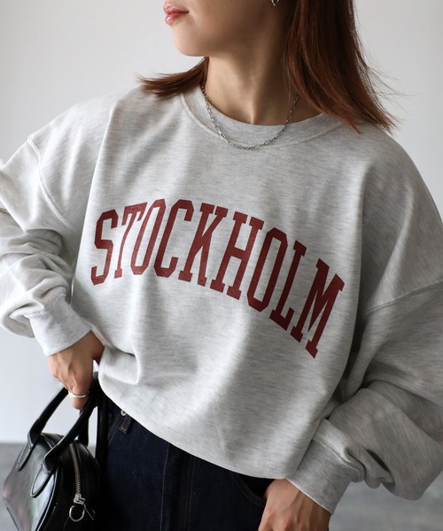 Riberry(リベリー)の「STOCKHOLM ロゴスウェット(スウェット・レディース・チャコールグレー/グリーン/ネイビー/オートミール/アイボリー/ブラック・FREE)」の12枚目の写真